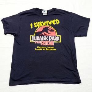 Vintage 90's I Survived the Jurassic Park Ride Universal Studios Tee size Large